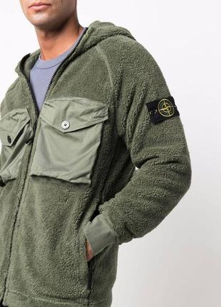 Hooded stone island fleece jacket green 🐊