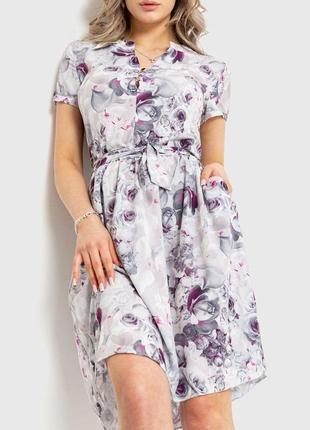 Сукня з принтом, колір сіро-фіолетовий, 230r006-8