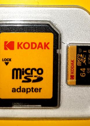 Карта пам'яті microSD 64 Гб "Кодак". Нова. З адаптером SD.