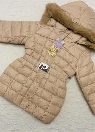 Зимнее детское пальто для девочки 116