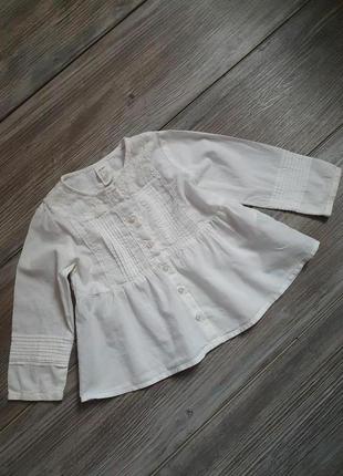 Блуза рубашка с прошвой h&m 12-18м