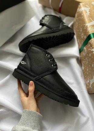 Угги ugg neumel "leather black"