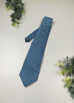 Чоловіча краватка з натурального шовку, синій галстук linea du...