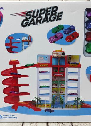 Супер Гараж детская Парковка 6 уровней с 4 машинками One Two F...