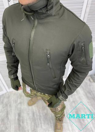 Тактическая куртка Софтшелл олива Военная Армейская куртка Осе...