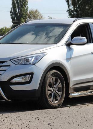 Передняя дуга WT003 (нерж.) для Hyundai Santa Fe 3 2012-2018 гг