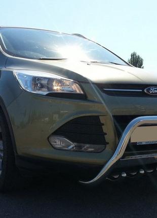 Кенгурятник WT004 (нерж.) для Ford Kuga/Escape 2013-2019 гг