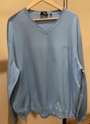 Pullover v-neck sweater hugo boss cotton хлопковый пуловер гол...