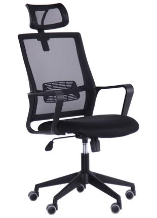 Крісло офісне комп'ютерне із сітки AMF Matrix HR чорне сітка з...