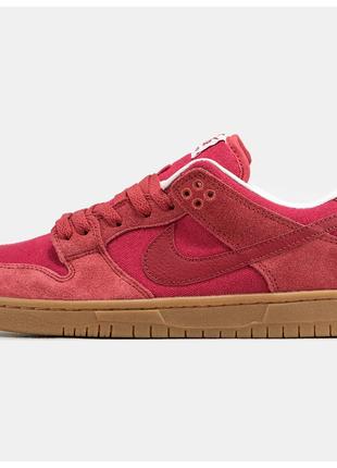 Чоловічі кросівки Nike SB Dunk Low "Adobe" Red, червоні замшев...