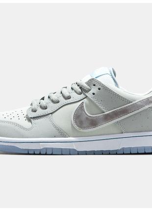 Мужские кроссовки Nike SB Dunk Low "White Lobster", белые кожа...