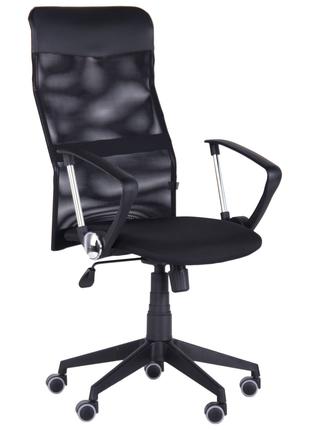 Крісло офісне комп'ютерне із сітки AMF Ultra чорне із механізм...