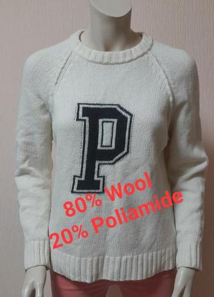 Шерстяной свитер белого цвета с добавлением полиамида peak per...