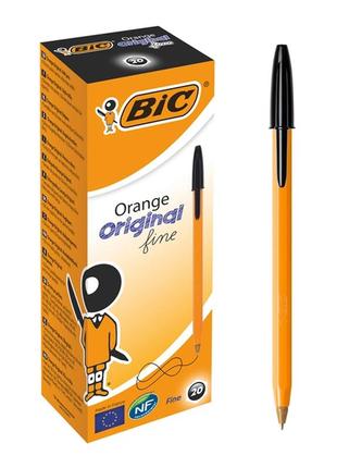 Набор шариковых ручек bic orange original fine чёрный 0.8 мм 2...