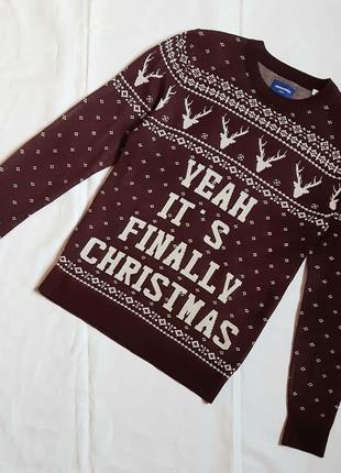 Пуловер jack & jones унисекс свитер новогодний рождественский
