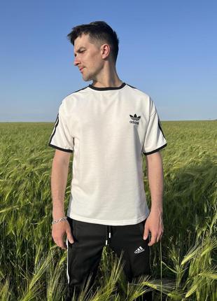 Футболка мужская Adidas/Адидас белая оверсайз р.S-3XL