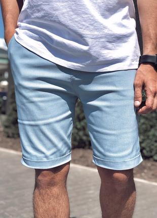 Шорты мужские темно-синие по колено р.S-XL стрейч-джинс с карм...
