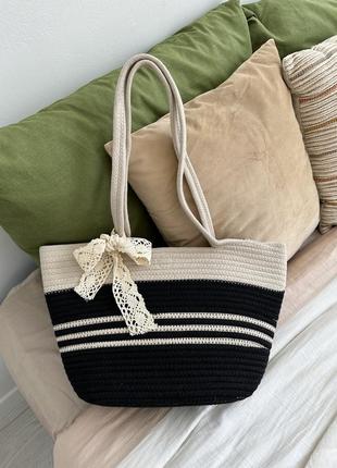 Плетеная сумка, пляжная сумка