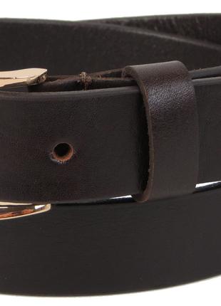 Шкіряний жіночий ремінь Skipper 1490-30 Темно-коричневий