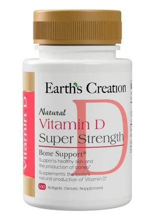 Витамины и минералы Earth's Creation Vitamin D 2000 IU, 100 ка...