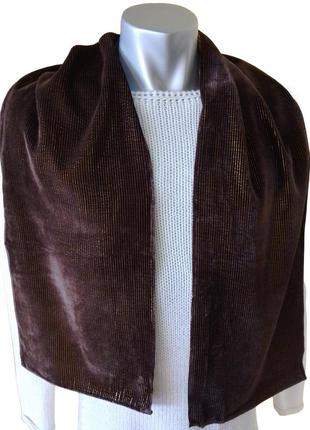 Женская шаль с люрексом jago 26*150см коричневая в золотистую ...