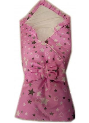 Конверт одеяло на выписку baby 3 в 1. "розовые звезды"
