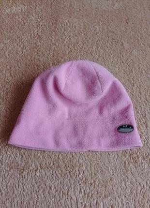 Рожева флісова шапка на дівчинку
