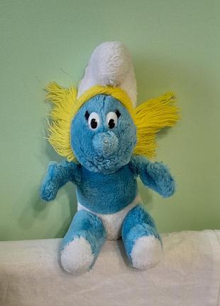Іграшка м'яка вінтажна 1981 р. the smurfs - смурф -  20 см .