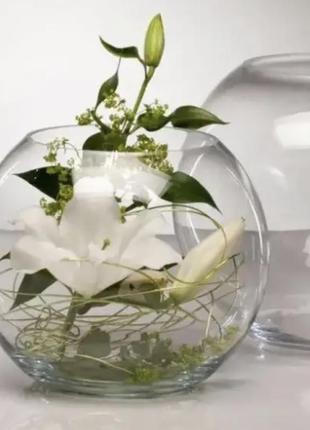 Прозрачная стеклянная ваза pasabahce для цветов декора интерье...