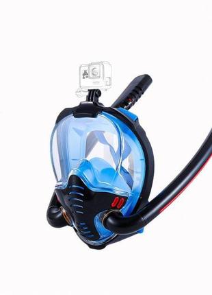 Повнолицьова маска для плавання Double Чорно-синій