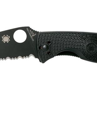 Нож Spyderco Tenacious Black Blade FRN , полусеррейтор