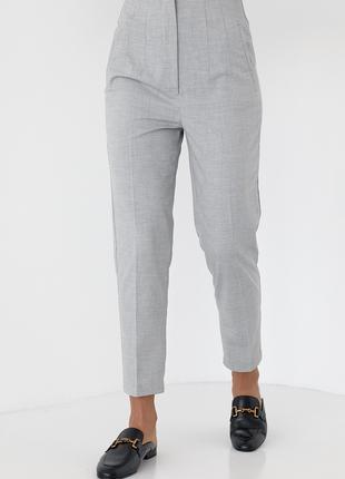 Классические женские брюки укороченные - светло-серый цвет, S