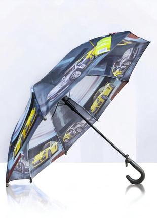 Зонт трость детский для мальчика с машинками от фирмы rain proof