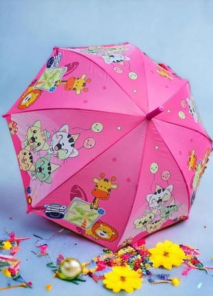 Зонтик для девочки от deluxe umbrella в розовой расцветке с по...