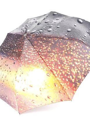 Жіноча парасолька автомат із краплями дощу, спиці антивітер, с...