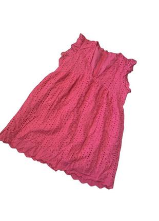 Платье ромпер с шортами, прошва, розовое, фуксия