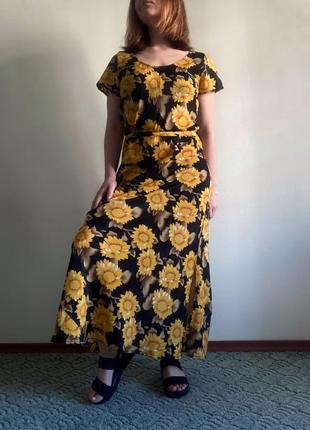 Платье длинное сарафан летнее в подсолнечнике joseph ribkoff