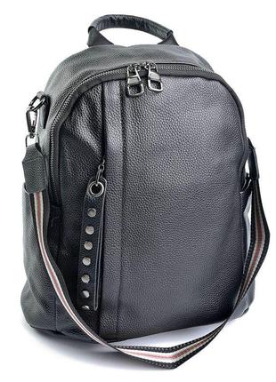Женский рюкзак из натуральной кожи LARGONI 8038-1 черный