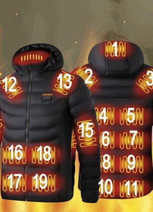 Куртка с подогревом от PowerBank 19 зон S Черный