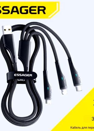 Essager 3 в 1 USB-кабель Micro USB Type C Быстрое зарядное