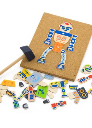 Набор для творчества Viga Toys Деревянная аппликация Робот (50...