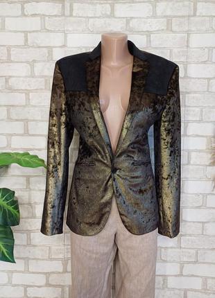 Фирменный asos нарядный пиджак/жакет бархат с золотыми перелив...
