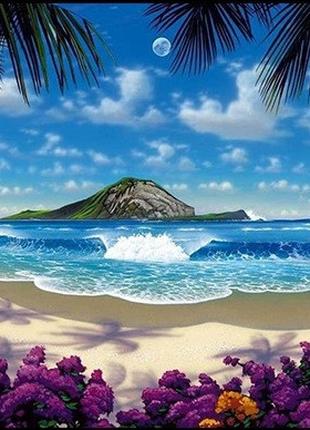 Алмазная мозаика пейзаж пляж океан 25*35см по номерам