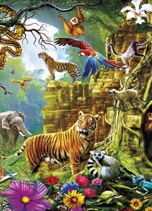 Алмазная мозаика пейзаж джунгли животные 30*60см по номерам