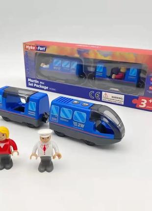 Електричний локомотив з вагонами Myka Fort, 3+ (Brio, Ikea) Синій