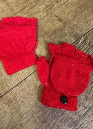 Митенки детские 3-5р перчатки без пальцев варежки