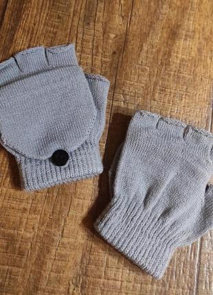 Митенки детские 3-5р. перчатки без пальцев варежки