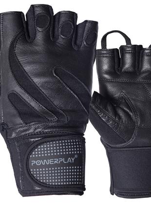 Перчатки для фитнеса и тяжелой атлетики PowerPlay 1064 Черные M