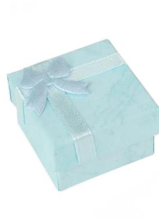Подарочная коробка для украшений голубая коробочка для сережек...