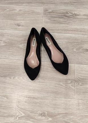 Туфлі жіночі на низькому ходу замшеві чорні